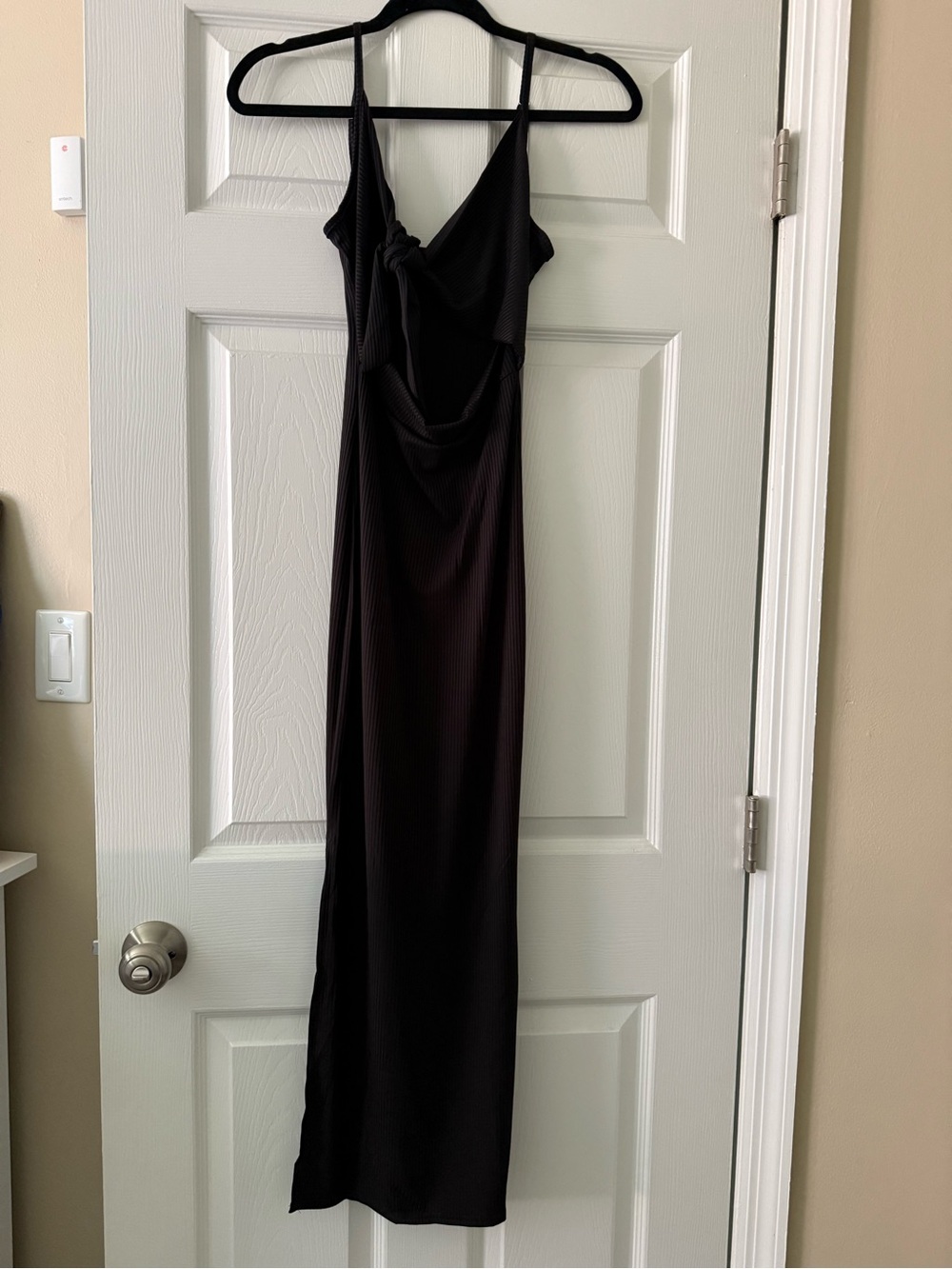 Black Strappy Midi Dress with Twist Front